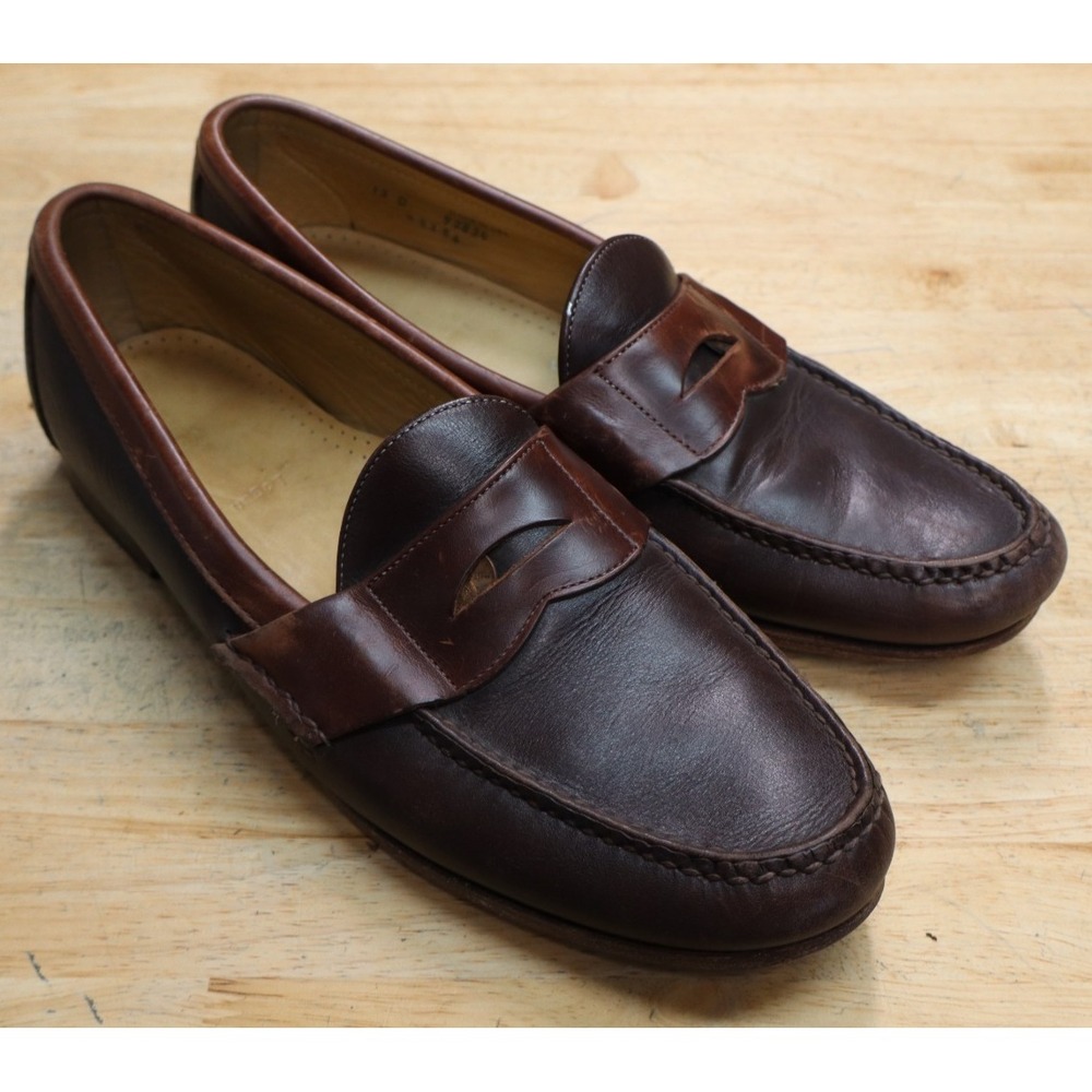 Ivy Style Allen Edmonds Logan Brown Penny Loafers Size 13D Dress Shoes 92834